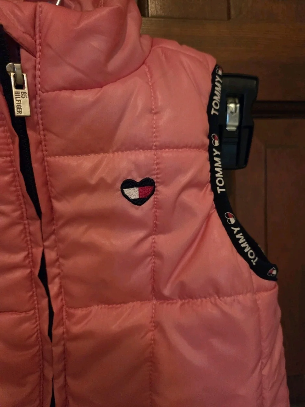 Tommy Hilfiger Coral Pink Quilted Puffer Vest